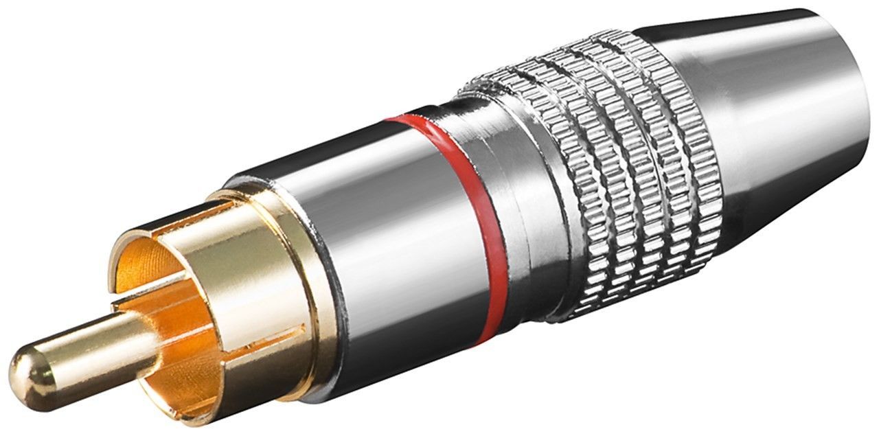 Штекер Goobay FreeEnd-RCA /M Metal Gold D=6.5mm Red червоний (75.01.1904)