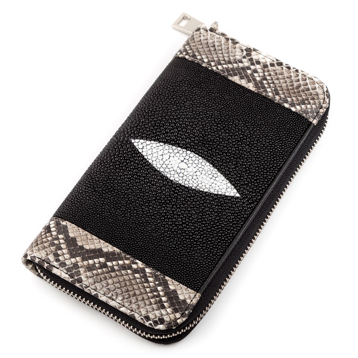 Гаманець-клатч жіночий STINGRAY LEATHER із натуральної шкіри морського ската Чорний (18212)