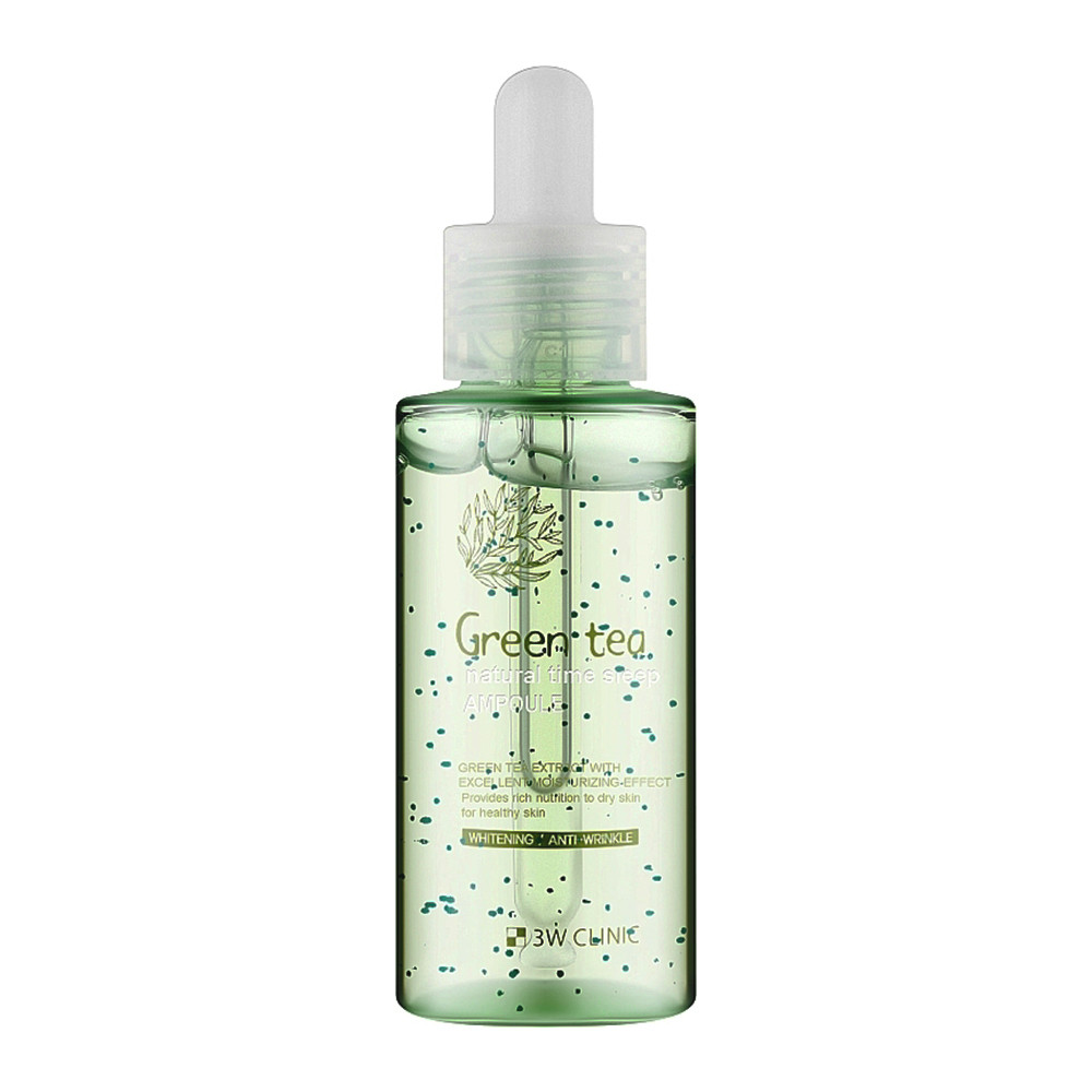 Нічна ампульна сироватка з зеленим чаєм 3W Clinic Green Tea Natural Time Sleep Ampoule 60 мл (8809772620636)