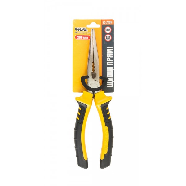 Щипцы прямые 200 мм С55 HRC 45~50 MASTERTOOL GM (23-2200)