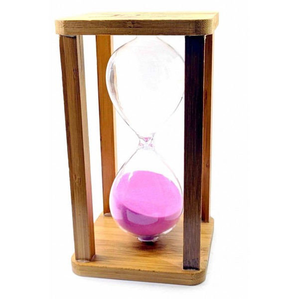 Часы песочные бамбуковые 60 Мин Розовый (238811)