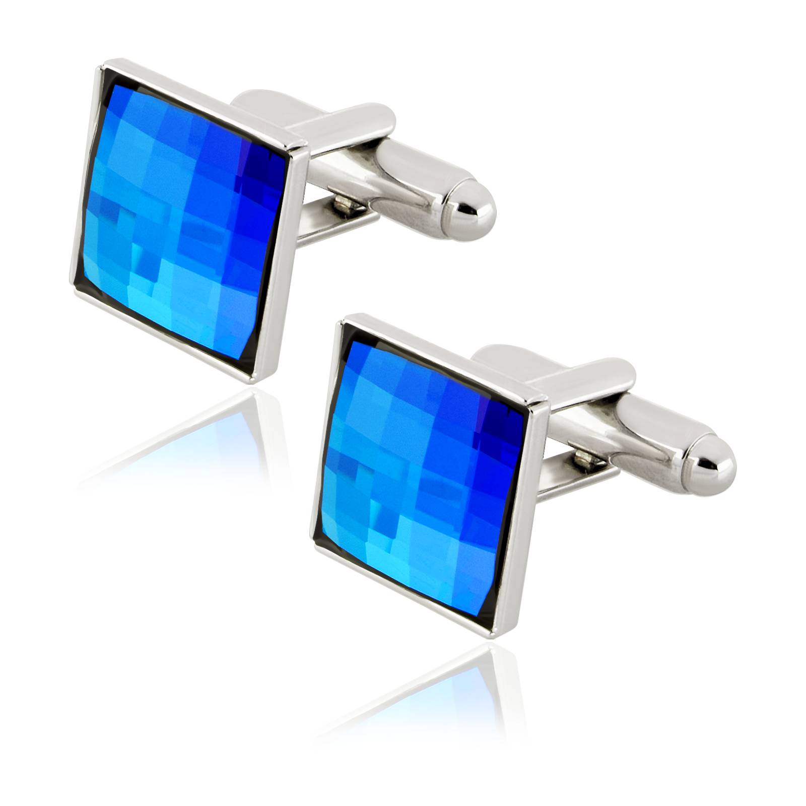 Запонки KOBI Chess зі Swarovski Синій (7490-4341-07-32)