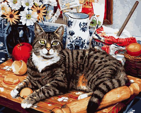 Картина за номерами BrushMe "Кіт-кулінар" 40х50 см GX4141