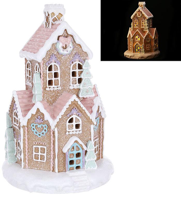 Светодиодная статуэтка Gingerbread house 20х20х32 см BonaDi Разноцветный DP232296