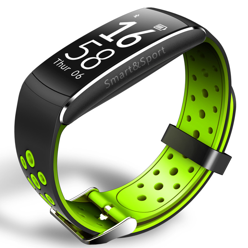 Фитнес-трекер Smart Band Q8 Tonometr Черно-зеленый