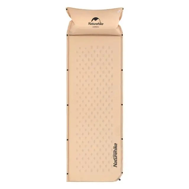 Коврик самонадувающий Naturehike NH15Q002-D с подушкой 185х60х2.5 см Бежевый (1047-6927595782576)