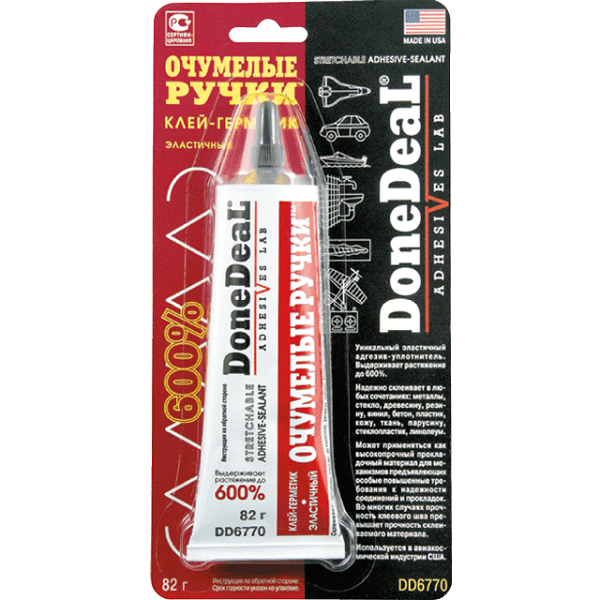 Клей-герметик DoneDeal 6770 Чудові ручки еластичний прозорий, 82 г
