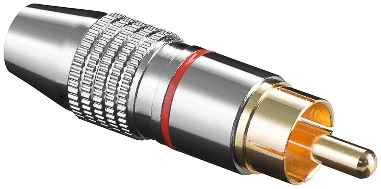 Штекер Lucom FreeEnd-RCA /M Metal Gold D=6.5mm Red червоний (25.02.5174)