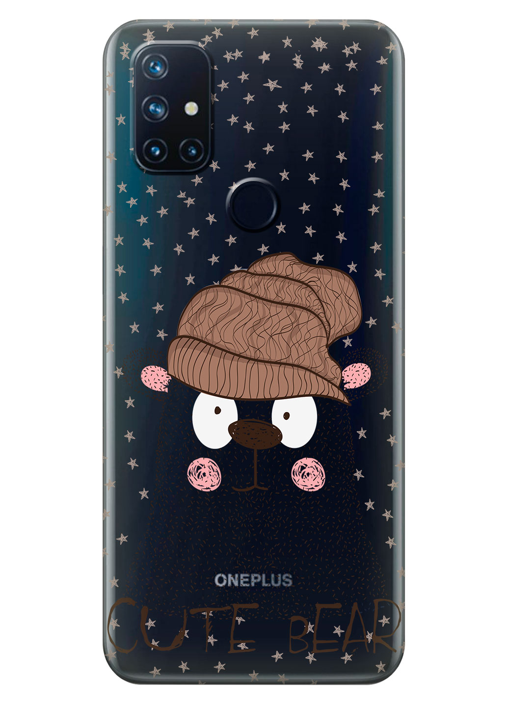 Прозорий силіконовий чохол iSwag для OnePlus Nord N10 - Ведмідь (KS14759)