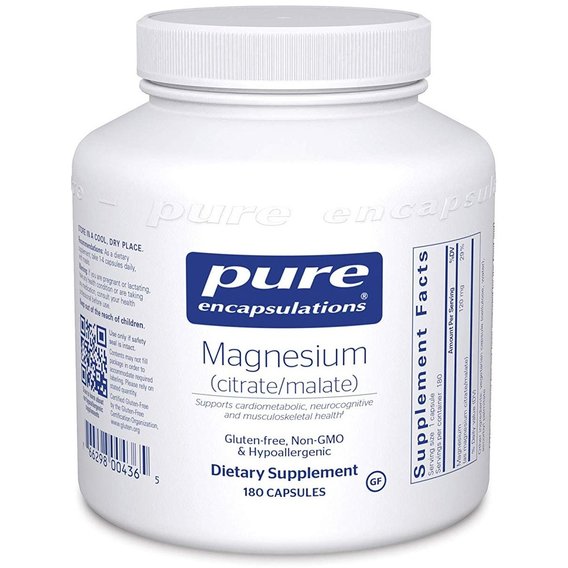 Микроэлемент Магний Pure Encapsulations Magnesium (citrate/malate) 120 mg 180 Caps PE-00436