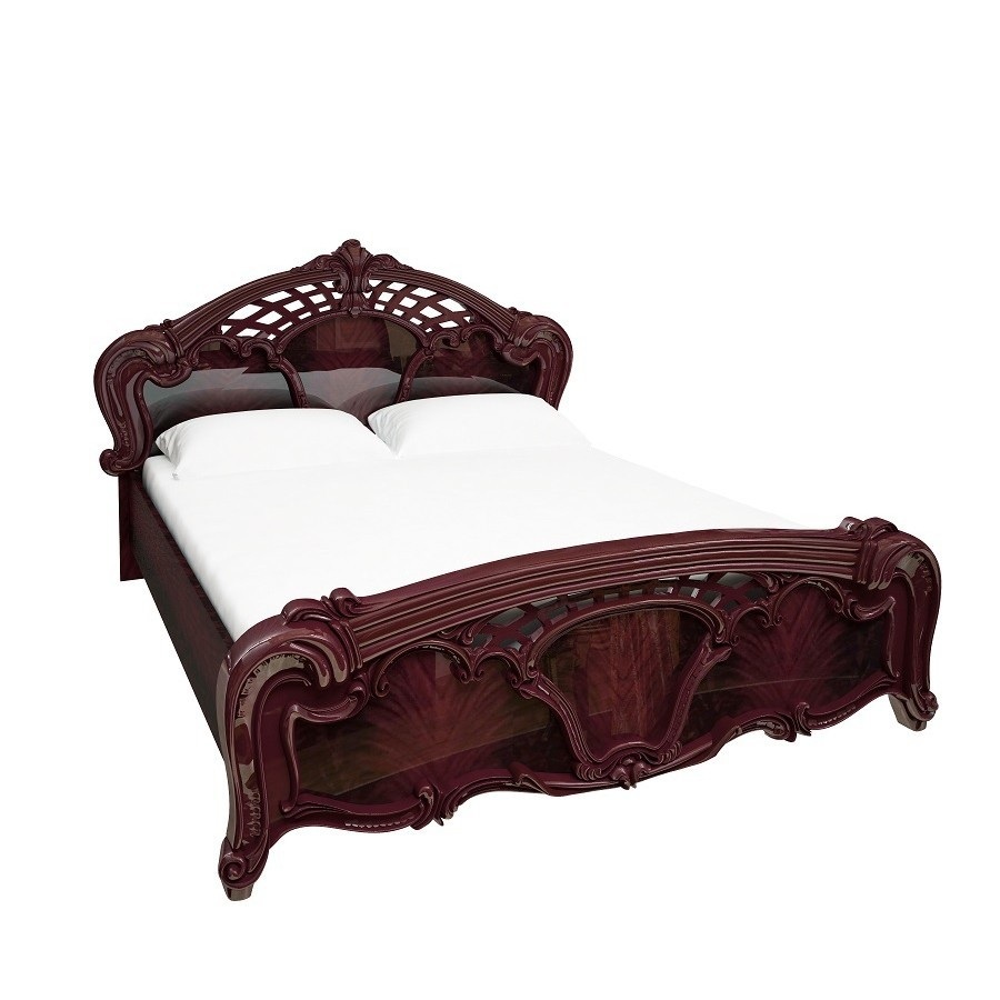 Kровать с подъемником Миро-Марк Олимпия 2000 x 1600 с каркасом барокко Перо Рубино (56840)