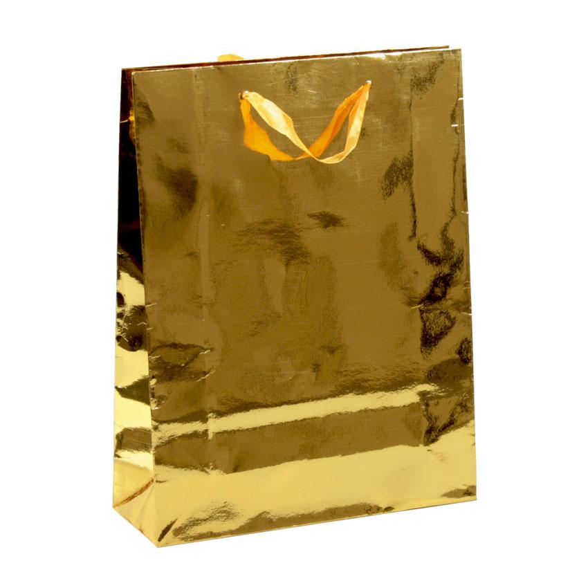 Сумочка подарочная Gift Bag Steel Асьер 30х23х8 см Золотистый (16436)