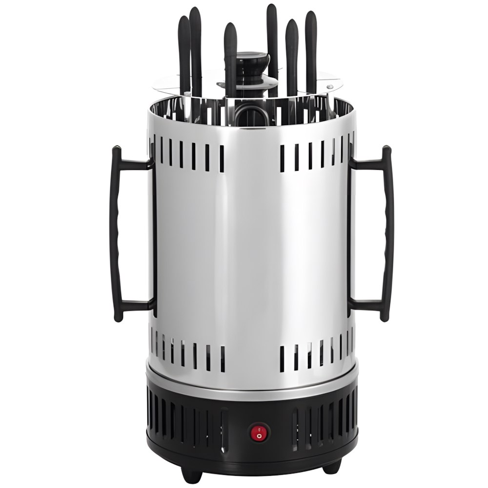 Електрошашличниця Domotec BBQ на 6 шампурів, 1000 Вт, горизонтальна з обертовими шампурами