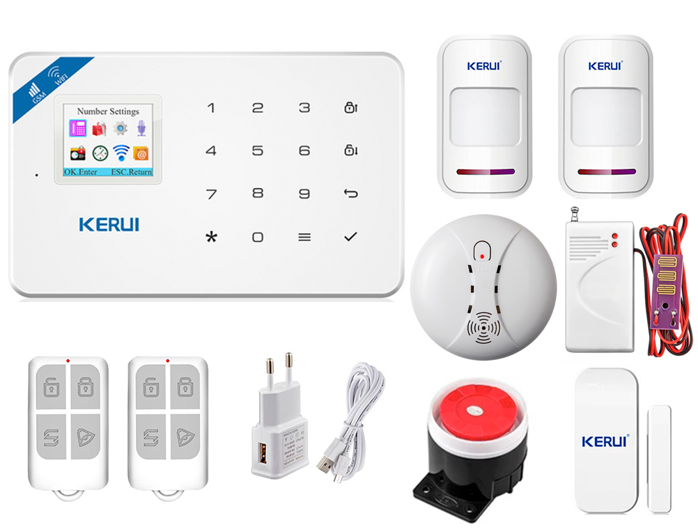 Комплект сигналізації Kerui Wi-Fi W18 Prof для 1-кімнатної квартири (FDJSHS65SGDG5G1)