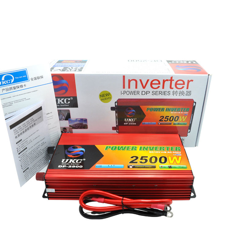 Инвертор преобразователь напряжения UKC 12-220 V 2500 W Красный (hub_np2_1127)