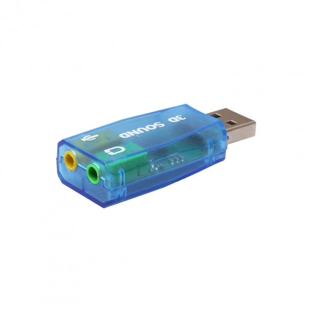 USB звуковая карта Ewell 3D Sound card 5.1 внешняя Синяя