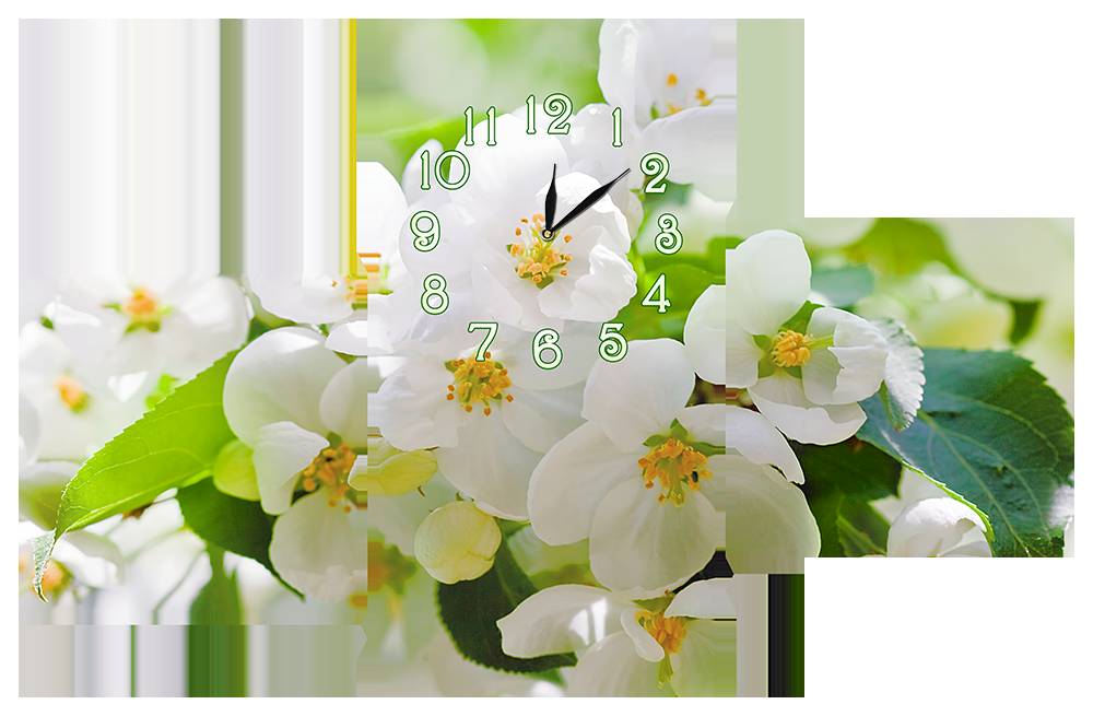 Настінний годинник Декор Карпати s269T Квіти вишні (vUiI91441)
