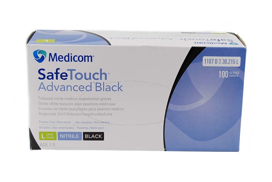 Рукавички нітрилові MEDICOM SafeTouch р.L 100 шт Чорні