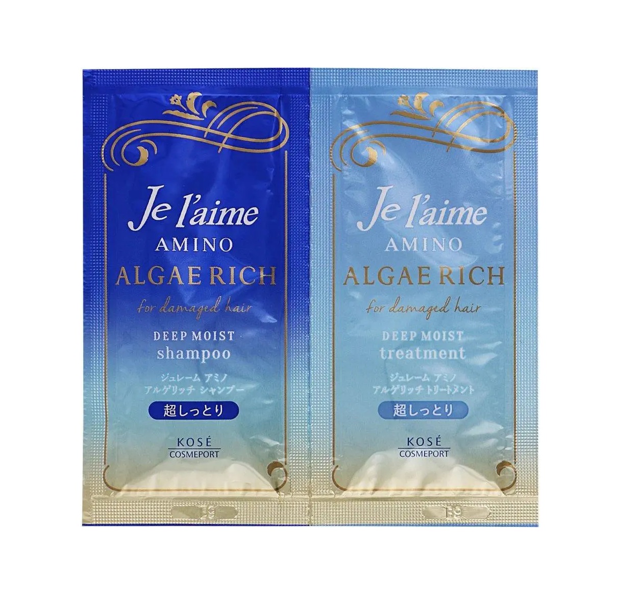 Пробный набор лечебного шампуня и кондиционера JE L`AIME AMINO ALGEA RICH SHAMPOO Kose Cosmeport 10мл+10мл