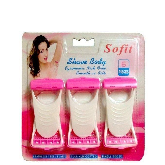 Верстати для гоління Sofit Shave Body Razor 6 шт Білий з рожевим (hub_FzRa86952)