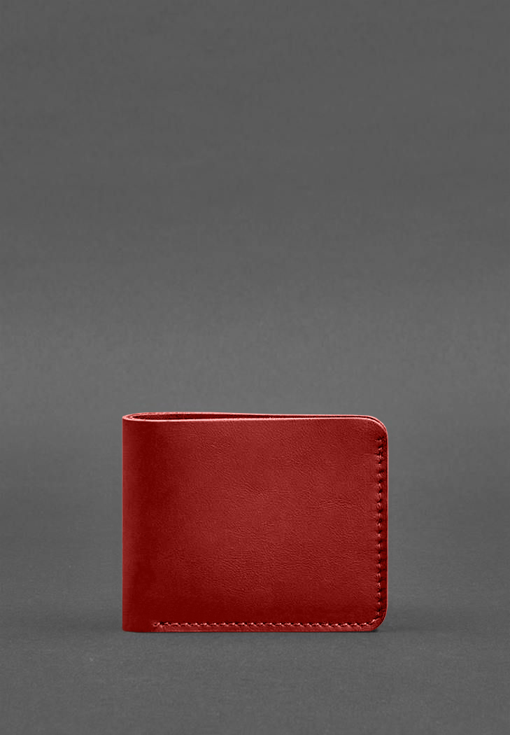 Кожаное портмоне 4.1 (4 кармана) красное BlankNote