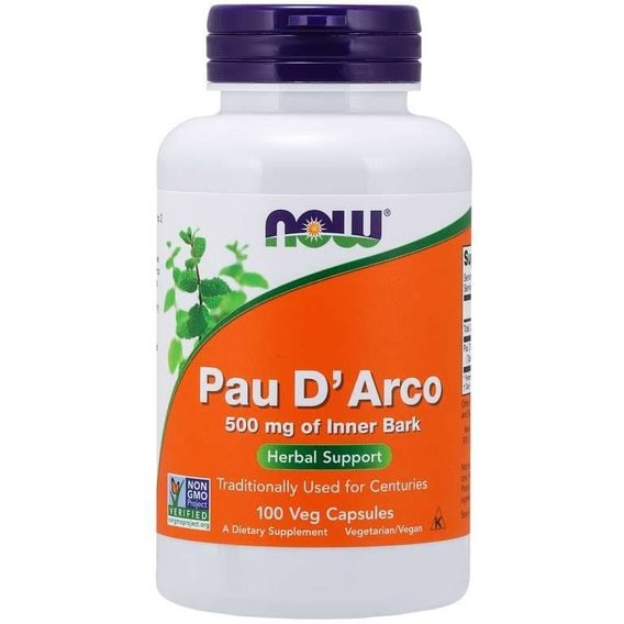 Антипаразитарный препарат NOW Foods Pau D'Arco 500 mg 100 Veg Caps