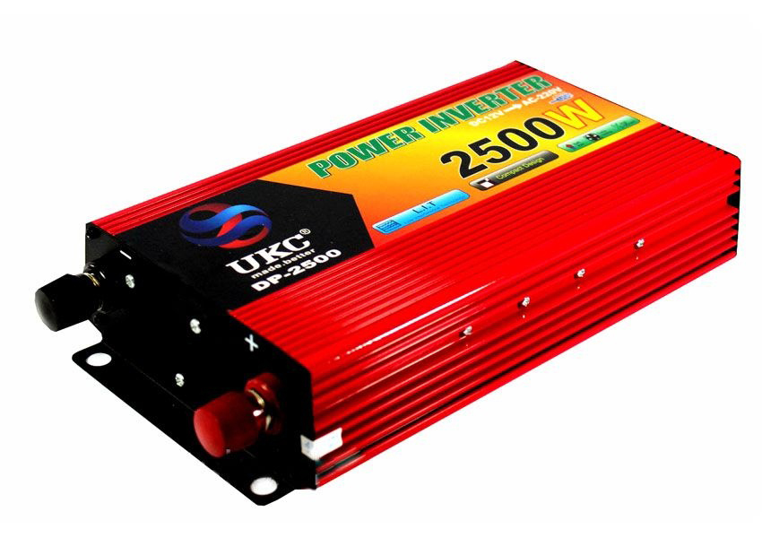 Інвертор перетворювач напруги UKC 12-220 V 2500 W Червоний (hub_np2_1127)