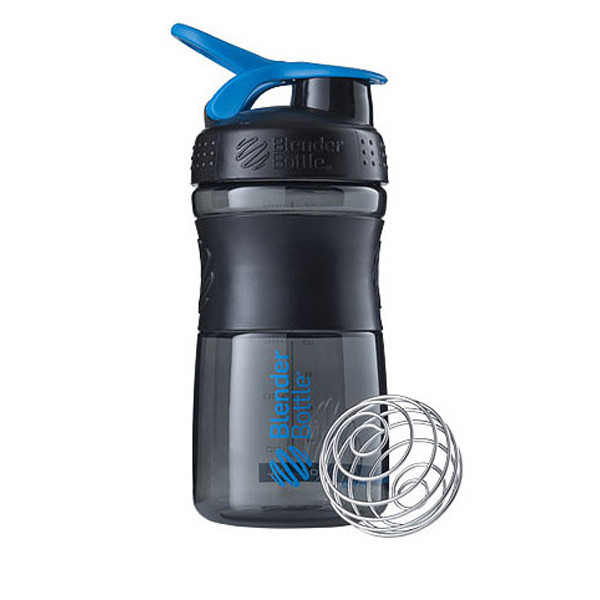 Шейкер спортивний Blender Bottle SportMixer 20oz/590ml Black Cyan (1838398000)