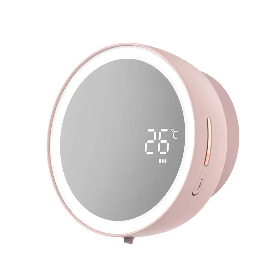 Сенсорний диспенсер настінний дозатор для мила з дзеркалом Zhiya MYX-W2 LED Pink