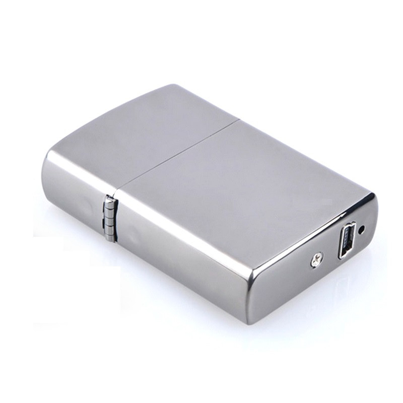 Электроимпульсная USB зажигалка SUNROZ Серебряная (SUN0213)