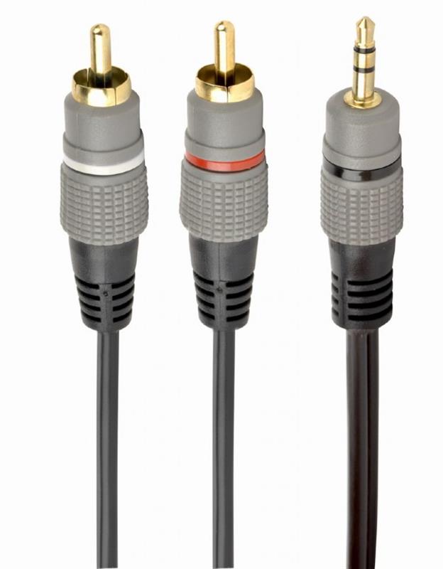 Аудио-кабель Cablexpert (CCA-352-2.5M), 2хRCA-3.5 мм, 2.5 м, черный