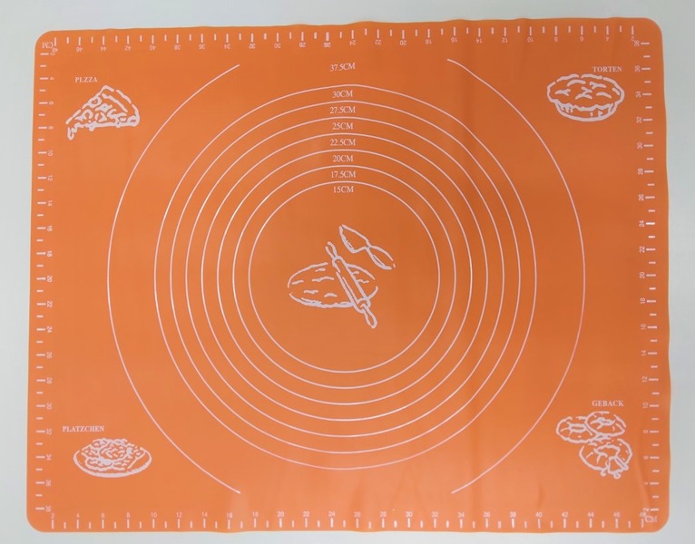 Силіконовий килимок A-PLUS для випікання та розкочування тіста 50*40 см помаранчевий