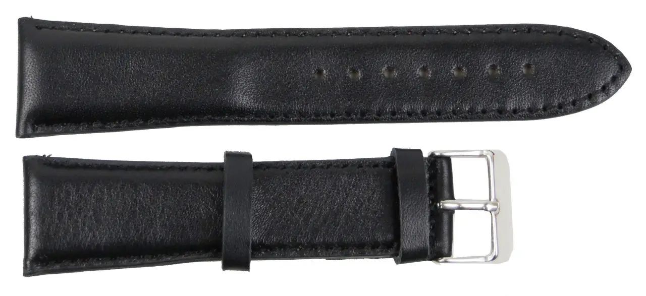 Ремінець для годинника Mykhail Ikhtyar шкіряний Ш24 мм Чорний (S698-24S Black)