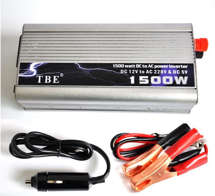 Инвертор преобразователь напряжения UKC 12-220 V 1500 W Серый (hub_np2_1124)