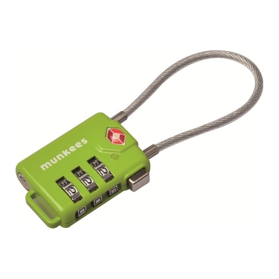 Брелок-замок Munkees 3609 TSA Cable Combi Lock Lime Green (MUN-3609)