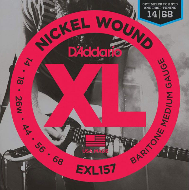 Струны для электрогитары D'Addario EXL157 Nickel Wound Baritone Medium Electric Strings 14/68