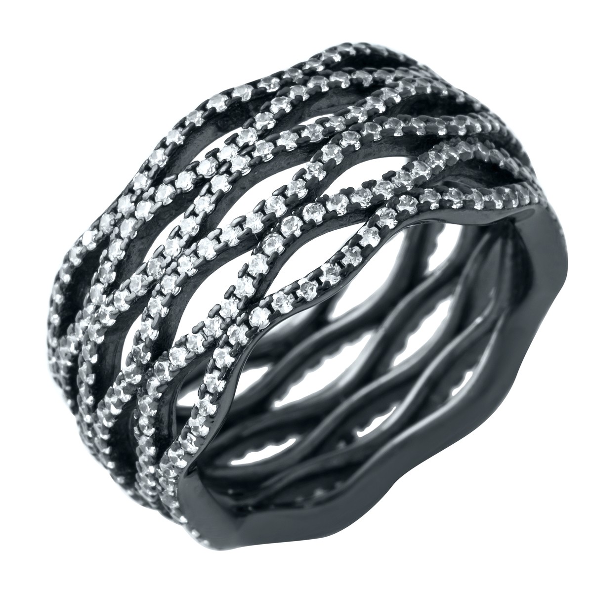 Серебряное кольцо SilverBreeze с фианитами (1918708) 16.5 размер
