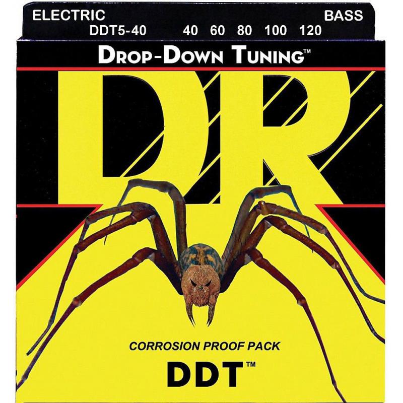 Струни для бас-гітари DR DDT5-40 Drop-Down Tuning Light Bass 5-Strings 40/120