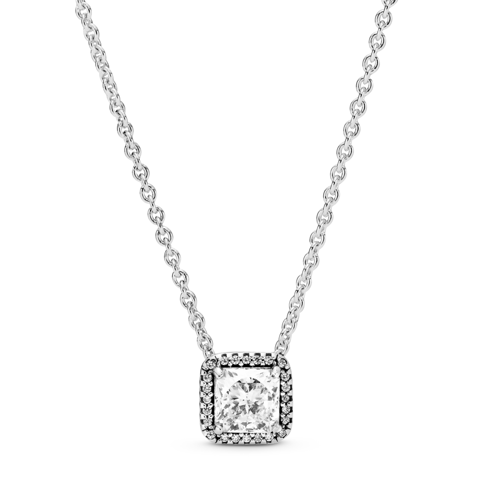 Срібне намисто No Brand Сяючий квадрат 396241CZ 45 см (2432685552)