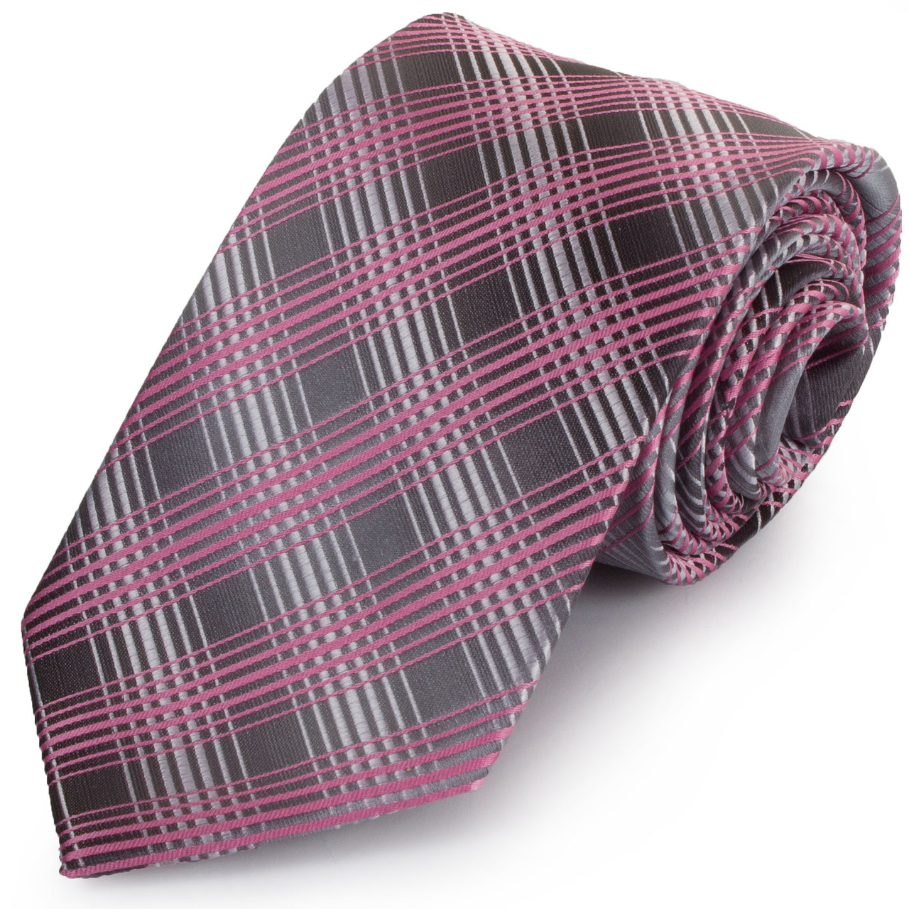 Краватка поліестерова стандарт Schönau-92 Сіро-рожевий