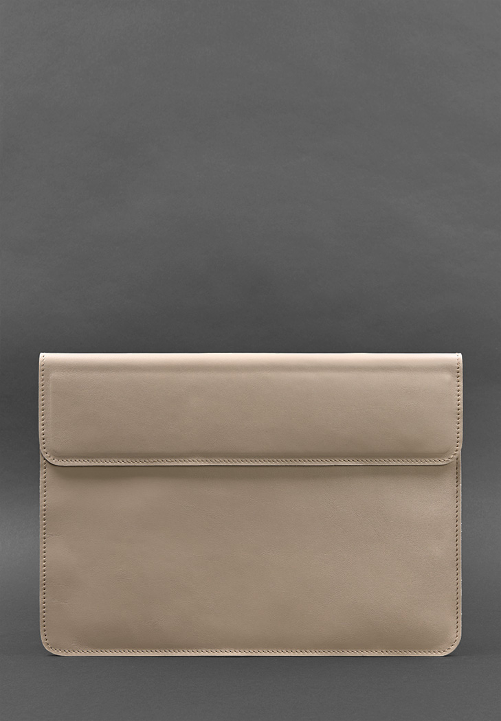 Шкіряний чохол-конверт на магнітах для MacBook 14 Світло-бежевий BlankNote