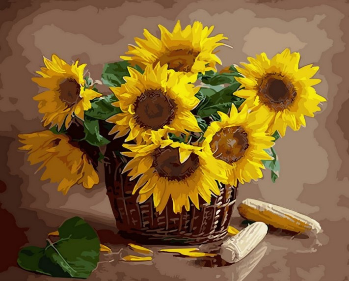 Картина за номерами BrushMe "Соняшники в кошику" 40х50см GX29400