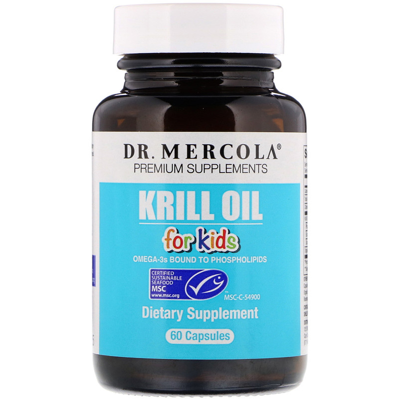 Масло криля для детей Kids Krill Oil Dr. Mercola 60 капсул (15787)