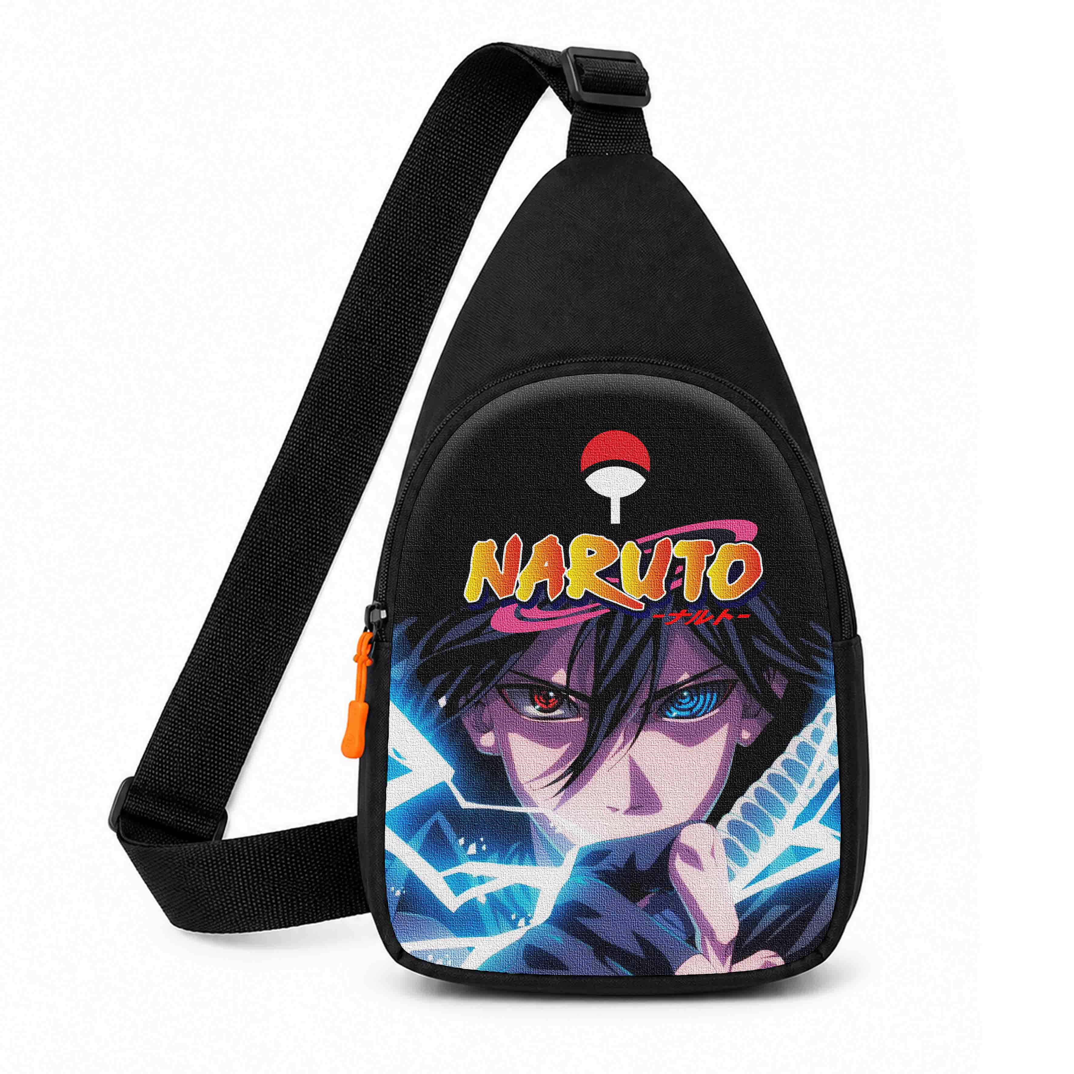Дитяча сумка-слінг через плече Naruto з принтом, чорна, 29x17x5 см