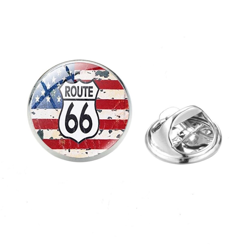 Брошь-значок BROCHE USA Route 66 разноцветная BRGV112680