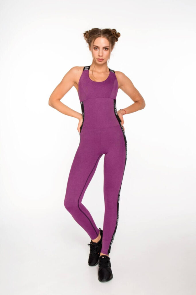 Спортивный женский комбинезон Designed for Fitness Pro Fitness Frulatto XL фиолетовый/черный