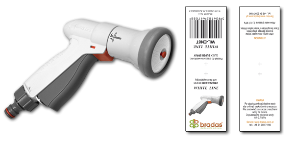 Пистолет для полива SUPER SPRAY WHITE LINE Bradas