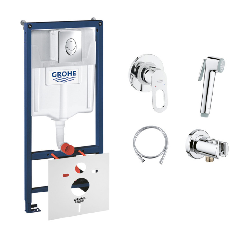 Комплект Grohe Інсталяція Rapid Sl 38721001 + Набір Для Гігієнічного Душа З Змішувачем Bauloop 111042