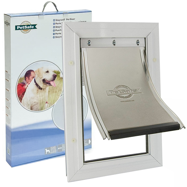 Дверца для собак крупных и гигантских пород PetSafe Staywell Aluminium Extra Large 692.6 x 417 мм Белый (5011569105896)