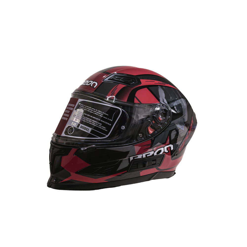 Мотошлем интеграл Beon R ХL Shiny Grey-Red (298714)